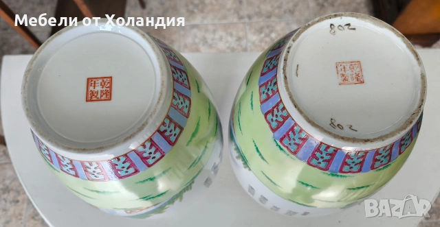 Двойка рисувани китайски вази, снимка 8 - Вази - 54386909