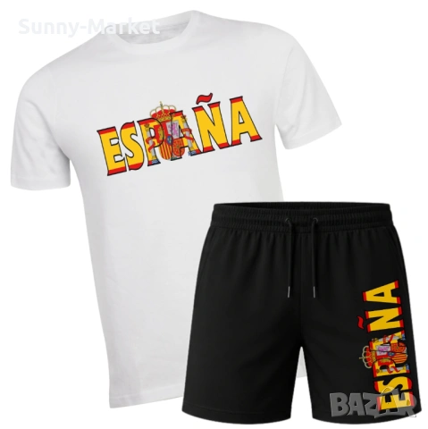 Спортен екип комплект тениска + къси панталони ИСПАНИЯ / ESPANA / SPAIn, снимка 2 - Спортни дрехи, екипи - 54783389