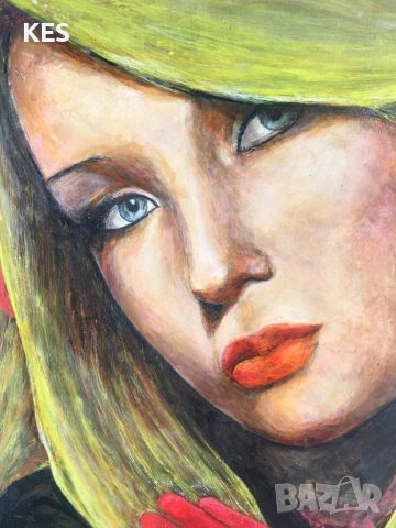 Момиче с червена барета, снимка 2 - Картини - 54645089