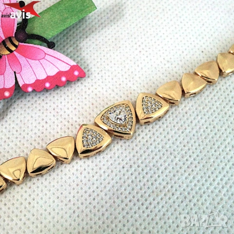 Гривна с 14К златно покритие 234870, снимка 3 - Гривни - 54087068