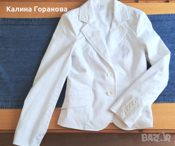 Бяло вталено сако DIKA, снимка 3 - Сака - 55263609