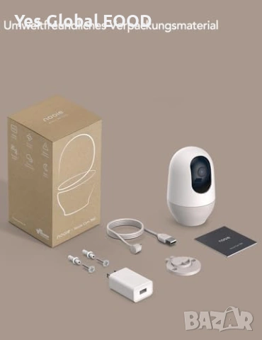 Nooie WiFi baby monitor 360° 1080P с нощно виждане, снимка 2 - IP камери - 54549177