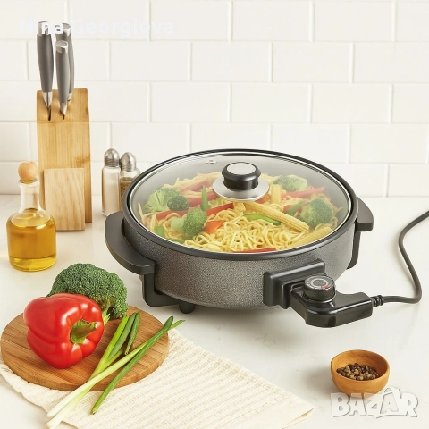 Многофункционален преносим електрически тиган Royalty Line RL-PP18214 - 42см, снимка 4 - Съдове за готвене - 54449154