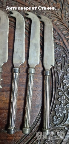 Посребрени ножове внос от Скандинавия , снимка 3 - Прибори за хранене, готвене и сервиране - 54071056