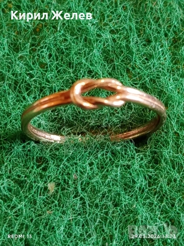 Сребърен пръстен дизайн тип любовен възен майсторска изработка 51764, снимка 2 - Пръстени - 54013949