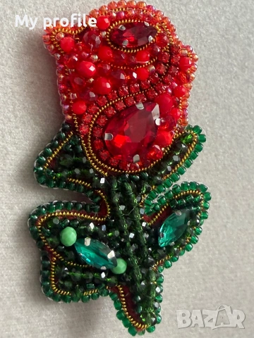 Невероятна Handmade брошка - Роза , снимка 3 - Други - 54409827