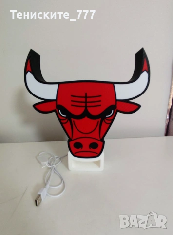 3д лампа Chicago Bulls, снимка 2 - Настолни лампи - 54584350