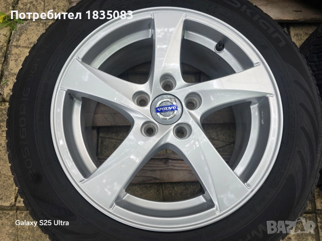Лети джанти 16ки 5х108 Volvo + зимни гуми 205/60/16, снимка 5 - Гуми и джанти - 54821600
