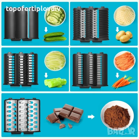 Електрическо ренде COOCHEER,Professional Vegetable Slicer,Гаранция, снимка 7 - Кухненски роботи - 54155170