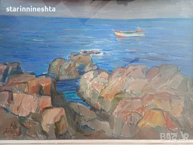стара Картина 1971г. художник Атанас Жеков  (1926-2006)  , снимка 3 - Антикварни и старинни предмети - 55077545