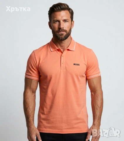 Hugo Boss Paule - Оригинална мъжка тениска с яка размер L