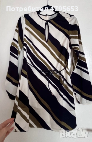 Къса рокля Mango, XS, с колан, в безупречно състояние, снимка 3 - Рокли - 54235798