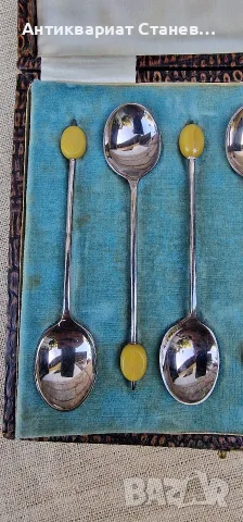 Посребрени лъжички Art Deco 1930-1950, снимка 4 - Прибори за хранене, готвене и сервиране - 55604440