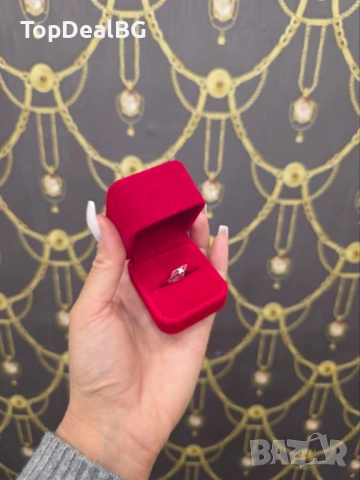 Златен пръстен с диамант, снимка 4 - Пръстени - 54030761