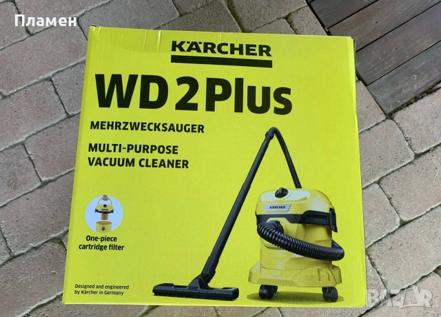 Мултифункционална прахосмукачка за сухо мокро почистване Karcher WD 2 Plus, снимка 9 - Прахосмукачки - 37774306