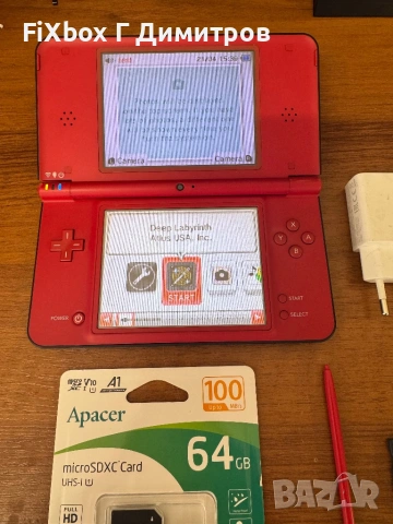 Nintendo DSi XL Mario Edition + R4 с 64гб и 300 игри, снимка 2 - Nintendo конзоли - 54113444