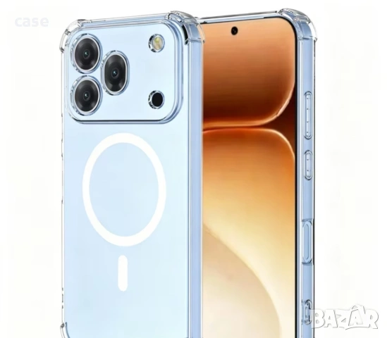 Honor 600pro кейс crystal clear Magsafe ударо-устойчив
