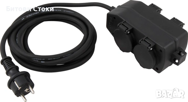 Кабел - удължител 12 метра с разклонител с 4 гнезда. 3500 W 16A. 