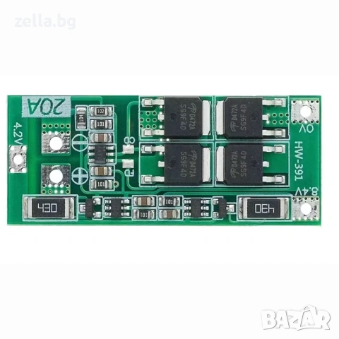 Комплект 2 броя BMS модул 2S 20A 7.4V с балансиране, защита за Li-Ion 18650/26650, DIY 10452, снимка 11 - Друга електроника - 54703313