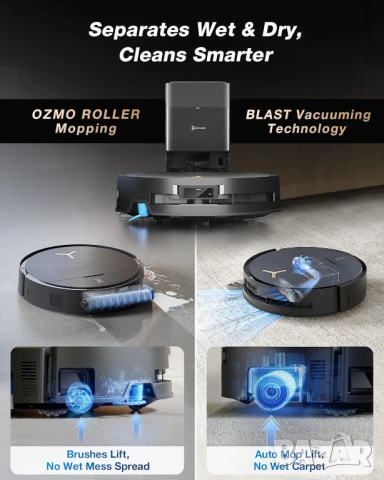 Прахосмукачка Робот ECOVACS DEEBOT X9 PRO OMNI 16600Pa - Премиум клас - Като НОВА, снимка 10 - Прахосмукачки - 54539065