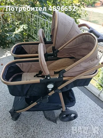 Количка Chipolino Duo Smart 3в1, Столчета за кола, Столчета за хранене Milk Shake, Обиколници Cotton, снимка 4 - Стоки за близнаци - 55408995