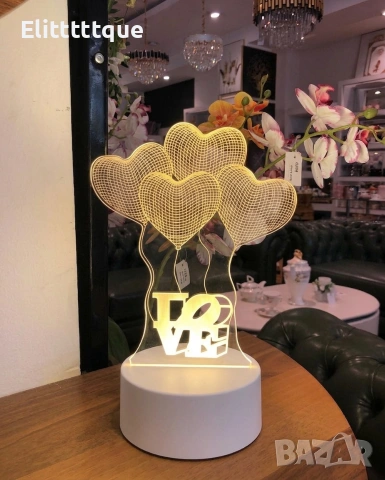Холограмна 3D LED нощна лампа