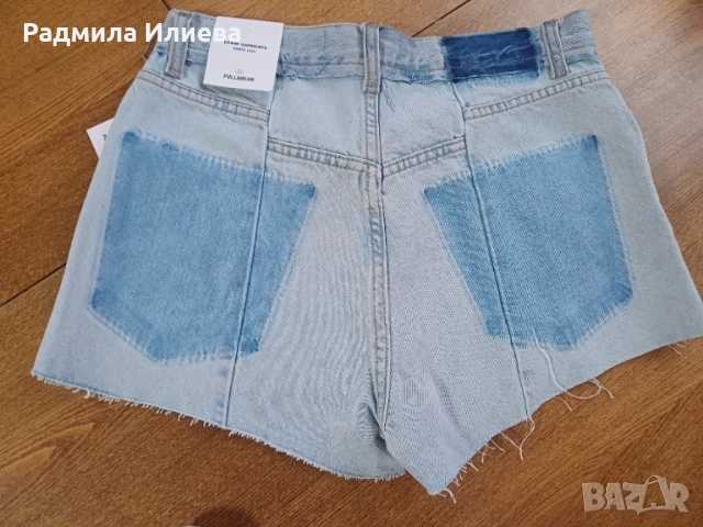 Нови , дънкови панталонки Pull & Bear Размер 34 и 36, снимка 5 - Къси панталони и бермуди - 51278298