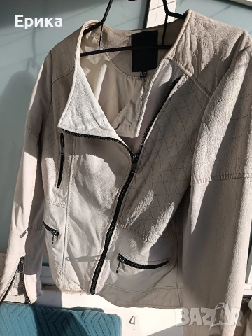 Бяло кожено яке естествена кожа , снимка 2 - Якета - 54332902