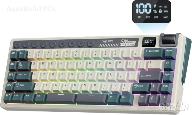 RK Royal Kludge M70 Безжична Механична Клавиатура с Макро Клавиши