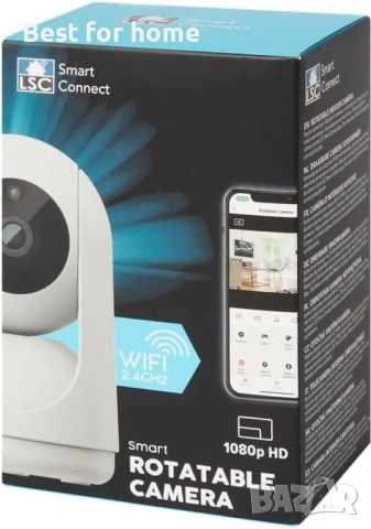 LSC Smart Smart охранителна камера, 1080P HD, WiFi, 360° въртене, нощно виждане, двупосочно аудио