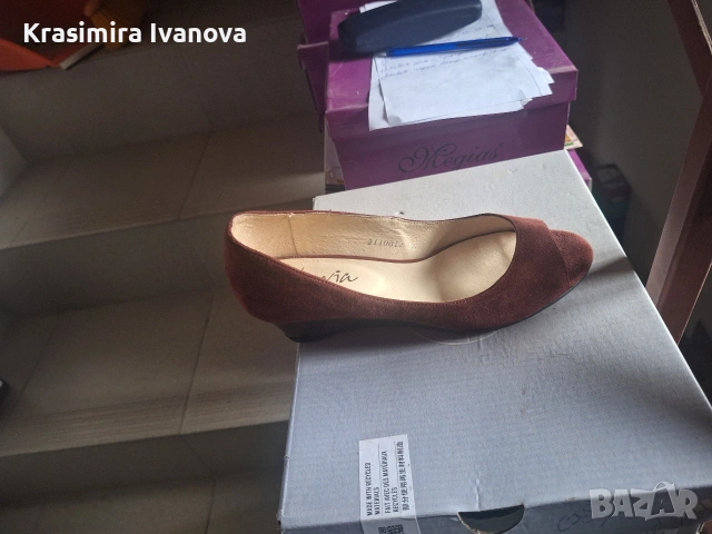 нови обувки естествен велур Бордо на платформа , снимка 3 - Дамски ежедневни обувки - 54160567