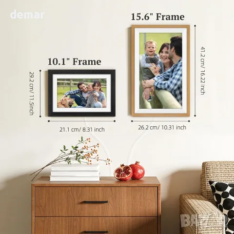 Цифрова фоторамка WiFi рамка от черен дъб, 10.1 инча, 32GB памет, 1280*800 IPS HD сензорен екран, снимка 10 - Друга електроника - 55522267