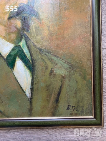 Масло на платно - портрет на Георги Кирков - проф.Бойчо Григоров (31.01.1916-1997), снимка 5 - Картини - 54592951
