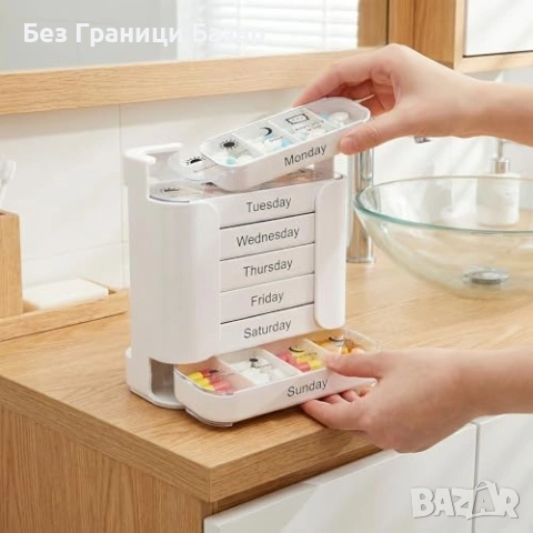 Нова Кутия за лекарства 7 дни сутрин обед вечер нощ Седмичен органайзер за хапчета, снимка 5 - Други - 54478811