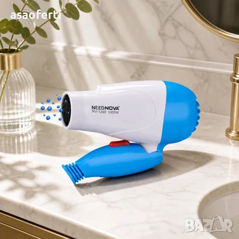 Компактен сгъваем сешоар за коса NEEDNOVA NV-1290, 1000W, снимка 7 - Сешоари - 55422839