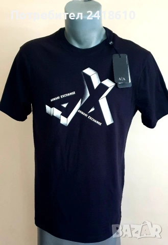 Armani Exchange A/X Organic Cotton Regular Fit Mens Size S НОВО! ОРИГИНАЛ! Мъжка Тениска!, снимка 6 - Тениски - 55137510