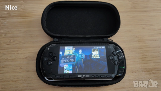 PSP + 64GB карта с игри + нова батерия + зарядно + калъф , снимка 13 - PlayStation конзоли - 54428638