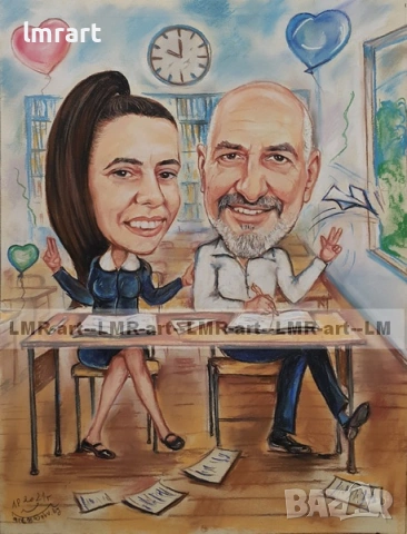 КАРИКАТУРИ,ШАРЖ, рисувам ръчно с пастели и моливи , снимка 7 - Картини - 54485976
