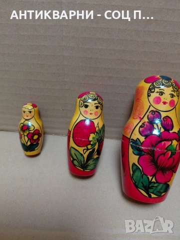 Комплект Соц Стара Руска Дървена Матрьошка. НОМЕР 1031., снимка 11 - Антикварни и старинни предмети - 55236580