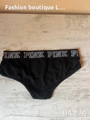 2.5 евро дамски черни бикини на марката PINK размер S памучни с ластик на кръста 🖤, снимка 3 - Бельо - 55422818