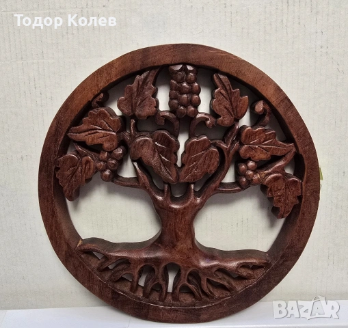 Стенно пано дърворезба-ДЪРВО на живота , снимка 2 - Пана - 55240792