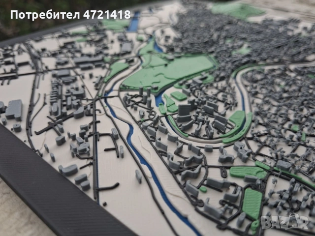 Късче от Ямбол - Уникална 3D релефна карта на града и завоите на Тунджа, снимка 3 - Декорация за дома - 54534188