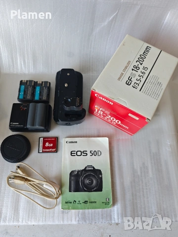 Canon EOS 50D + EF-S 18-200mm IS + Батериен грип и аксесоари , снимка 9 - Фотоапарати - 55165662