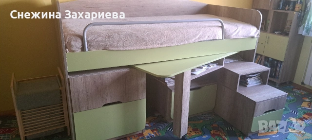 Детско - юношеско легло с бюро + матрака, снимка 5 - Мебели за детската стая - 55194878
