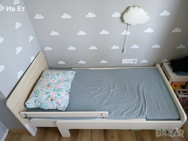 Детско разтегателно легло IKEA SLAKT с включена подматрачна рамка и матрак + подарък преграда, снимка 6 - Мебели за детската стая - 55680379