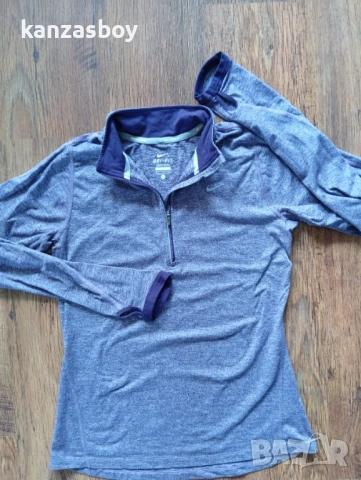NIKE Dark Purple Heather Quarter Zip - дамска блуза р-р S, снимка 2 - Блузи с дълъг ръкав и пуловери - 54555494