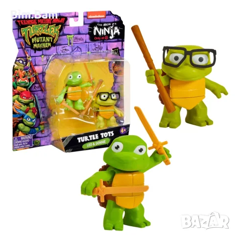 Оригинални eкшън фигурки Костенурките Нинджа Mutant Mayhem Turtle Tots - LEO & DONNIE, снимка 2 - Фигурки - 55393890