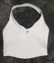  Нов дамски оригинален бял кроп топ Gymshark Halter Neck Cami with Shelf , снимка 6