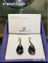 Сваровски SWAROVSKI обеци оригинални черен камък, снимка 1