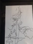 Евгений Босяцки,рисунка с туш,графика,стара картина,подписана, снимка 2